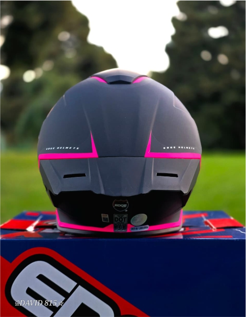 Casco EDGE Integral Shanghai Rush Negro/Rosado DOT-ECE - Imagen 5